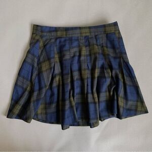 Divided Blue Plaid Short Pleated Skirt Women’s Size 8